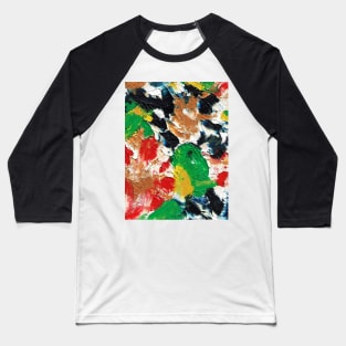 Abstract flowing flower colors art Baseball T-Shirt